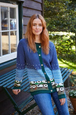 Load image into Gallery viewer, luscious scarves wool cardigan M Pachamama Snowy Sheep Cardigan, Fair Trade, Handmade.
