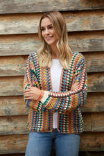 Load image into Gallery viewer, luscious scarves wool cardigan M Pachamama Yucatan Cotton Cardigan, Hand Crocheted, Fair trade.
