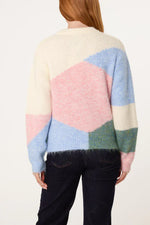 Load image into Gallery viewer, luscious scarves wool cardigan Multi pastel Round Neck Button Flower Cardigan
