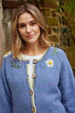 Load image into Gallery viewer, luscious scarves wool cardigan Pachamama Daisy Chain Cardigan, Handmade, Fairtrade .
