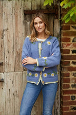 Load image into Gallery viewer, luscious scarves wool cardigan Pachamama Daisy Chain Cardigan, Handmade, Fairtrade .
