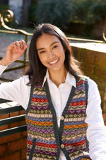 Load image into Gallery viewer, luscious scarves wool cardigan Pachamama Elveden Waistcoat, Hand Knitted , Fair trade
