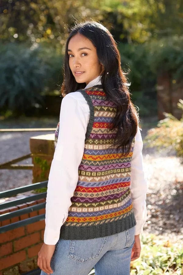 luscious scarves wool cardigan Pachamama Elveden Waistcoat, Hand Knitted , Fair trade