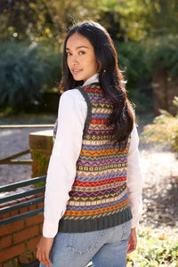 luscious scarves wool cardigan Pachamama Elveden Waistcoat, Hand Knitted , Fair trade