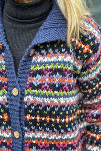 luscious scarves wool cardigan Pachamama Iona Cardigan Denim, Hand Made , Fairtrade