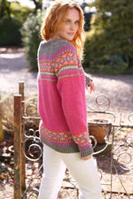 Load image into Gallery viewer, luscious scarves wool cardigan Pachamama Iona Cardigan Pink, Handmade, Fair Trade.
