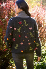 Load image into Gallery viewer, luscious scarves wool cardigan Pachamama Lugano Hand Knitted Cardigan Charcoal, Fair Trade

