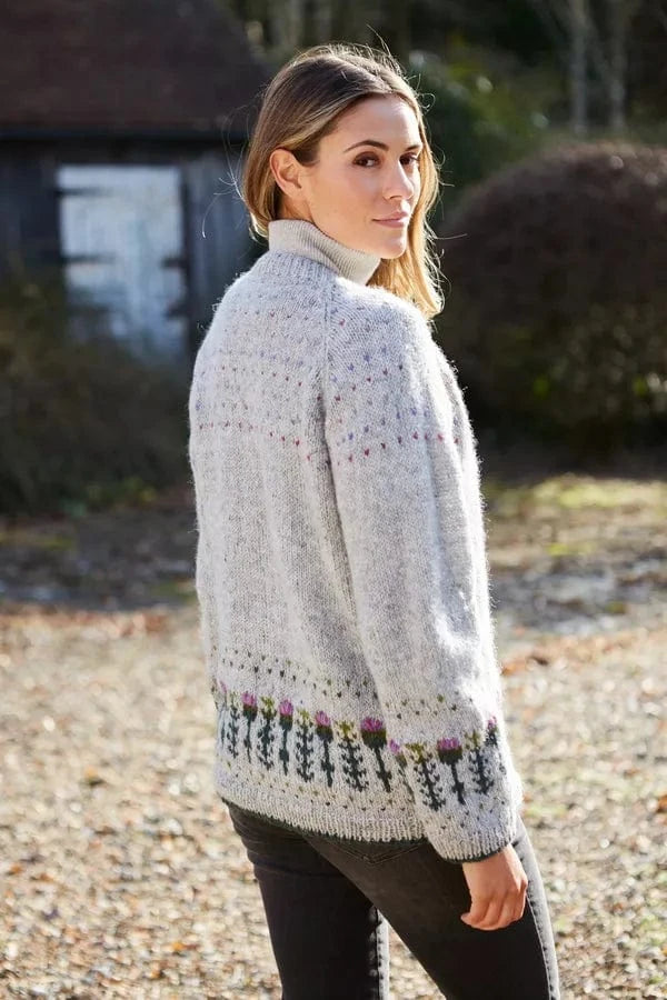 luscious scarves wool cardigan Pachamama Thistle Cardigan , Fair Trade, Handmade.