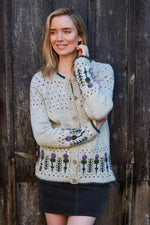 Load image into Gallery viewer, luscious scarves wool cardigan Pachamama Thistle Cardigan , Fair Trade, Handmade.
