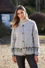 Load image into Gallery viewer, luscious scarves wool cardigan Pachamama Thistle Cardigan , Fair Trade, Handmade.
