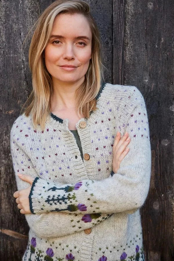 luscious scarves wool cardigan S Pachamama Thistle Cardigan , Fair Trade, Handmade.