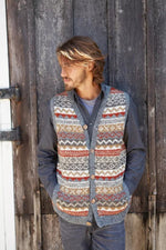 Load image into Gallery viewer, luscious scarves Wool clothing L/XL Pachamama Mens Classic Fairisle Waistcoat, Handmade, Fairtrade.
