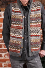 Load image into Gallery viewer, luscious scarves Wool clothing Pachamama Mens Classic Fairisle Waistcoat, Handmade, Fairtrade.
