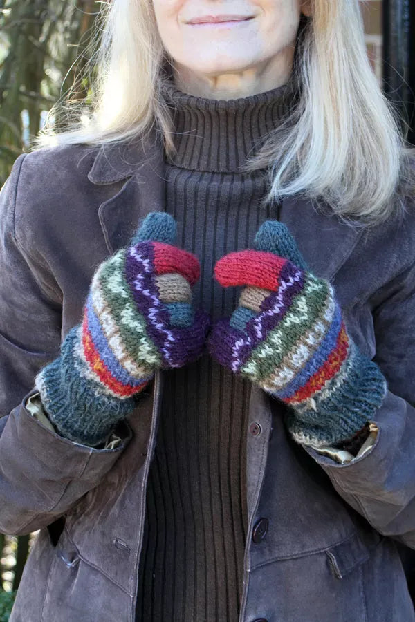 luscious scarves wool gloves Pachamama Elveden Gloves , Handknitted , Fairtrade