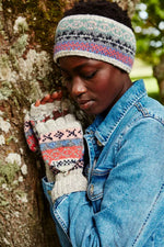 Load image into Gallery viewer, luscious scarves wool gloves Pachamama Ladies Classic Fairisle Glove Mitts, Oatmeal , Handknitted , Fairtrade
