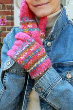 Load image into Gallery viewer, luscious scarves wool gloves Pachamama Pink Iona Gloves , Handknitted , Fairtrade
