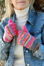 Load image into Gallery viewer, luscious scarves wool gloves Pachamama Pink Iona Gloves , Handknitted , Fairtrade
