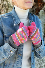 Load image into Gallery viewer, luscious scarves wool gloves Pachamama Pink Iona Gloves , Handknitted , Fairtrade
