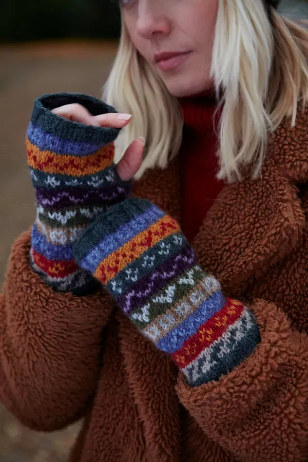 luscious scarves wool handwarmer Pachamama Elveden Handwarmer , Handknitted , Fairtrade