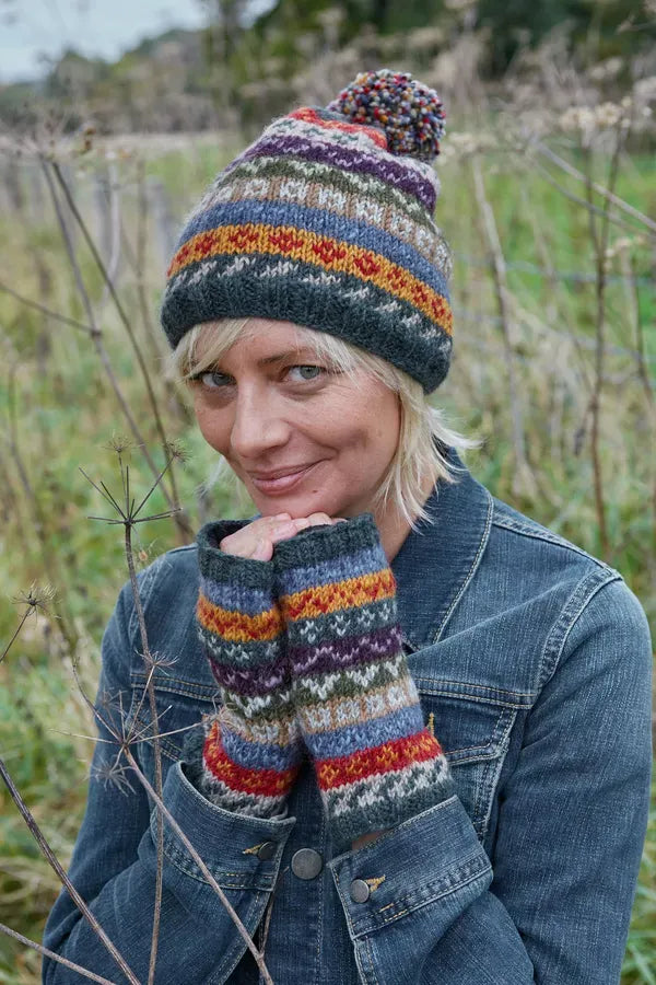 luscious scarves wool handwarmer Pachamama Elveden Handwarmer , Handknitted , Fairtrade