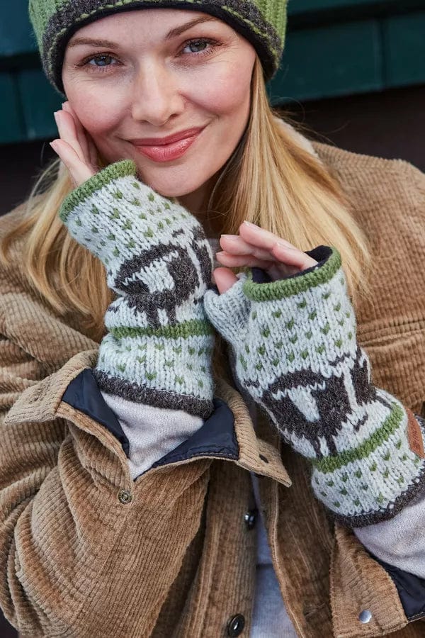 luscious scarves wool handwarmer Pachamama Herdwick Sheep Roll Back Handwarmer , Fairtrade, Handmade
