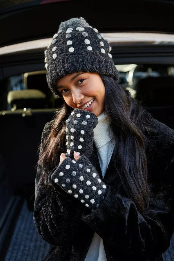 luscious scarves wool handwarmer Pachamama Kew Handwarmer Charcoal , Handmade, Fairtrade