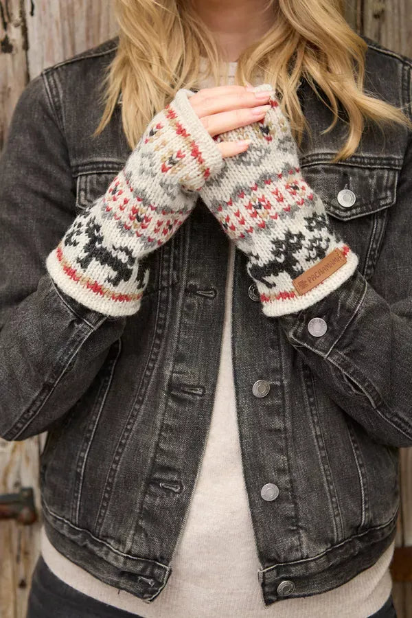 luscious scarves wool handwarmer Pachamama Ladies Crafty Cat Hand Warmers , Handknitted , Fairtrade