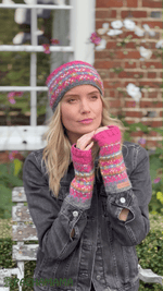 Load image into Gallery viewer, luscious scarves wool handwarmer Pachamama Pink Iona Handwarmer , Handknitted , Fairtrade
