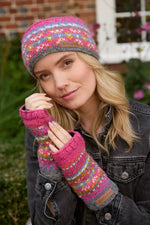 Load image into Gallery viewer, luscious scarves wool handwarmer Pachamama Pink Iona Handwarmer , Handknitted , Fairtrade
