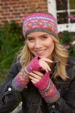 Load image into Gallery viewer, luscious scarves wool handwarmer Pachamama Pink Iona Handwarmer , Handknitted , Fairtrade

