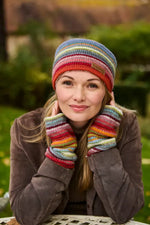 Load image into Gallery viewer, luscious scarves wool handwarmer Pachamama Seville Headband , Handmade , Fairtrade
