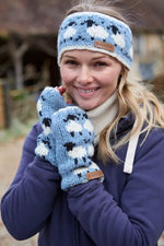 Load image into Gallery viewer, luscious scarves wool handwarmer Pachamama Sheep (Merino) Handwarmers Blue
