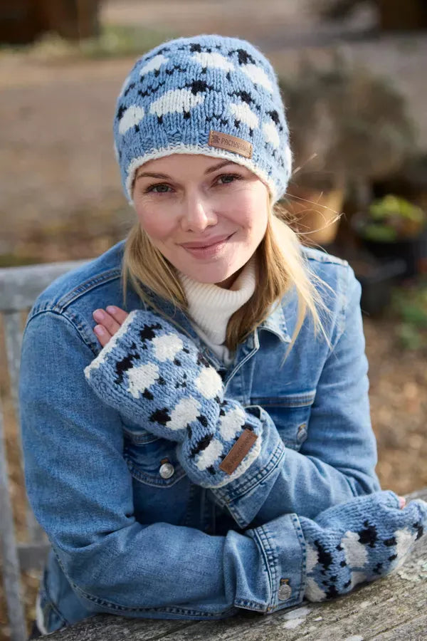 luscious scarves wool handwarmer Pachamama Sheep (Merino) Handwarmers Blue