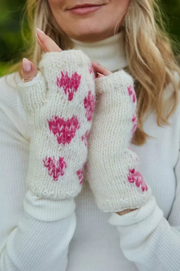 luscious scarves wool handwarmer Pachamama Sweet Heart Hand Warmer , Handmade, Fairtrade.