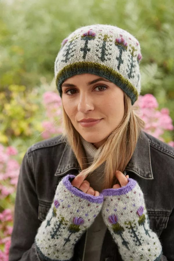 luscious scarves wool handwarmer Pachamama Thistle Handwarmer , Handmade, Fairtrade.