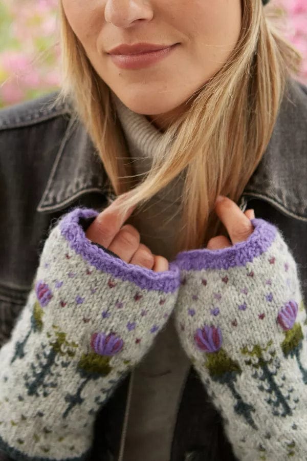 luscious scarves wool handwarmer Pachamama Thistle Handwarmer , Handmade, Fairtrade.