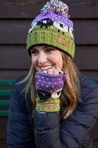 luscious scarves wool handwarmers Pachamama Black Sheep Handwarmer Purple, Fairtrade, Handmade