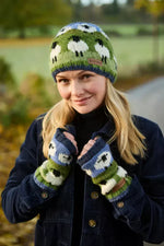 Load image into Gallery viewer, luscious scarves wool hat Pachamama Flock Of Sheep Beanie Fair Trade
