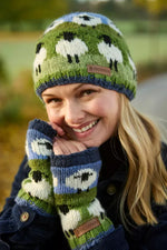 Load image into Gallery viewer, luscious scarves wool hat Pachamama Flock Of Sheep Beanie Fair Trade
