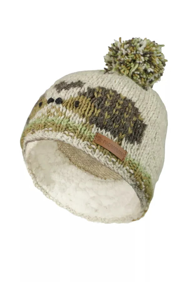 luscious scarves wool hat Pachamama Hedgehogs Bobble Hat , Handknitted , Fairtrade