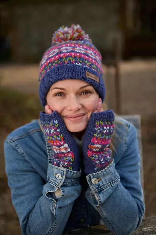 luscious scarves wool hat Pachamama Killarney (Merino) Bobble beanie Denim