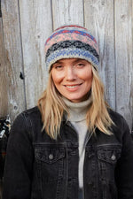 Load image into Gallery viewer, luscious scarves wool hat Pachamama Ladies Classic Fairisle Beanie, Oatmeal , Handknitted , Fairtrade
