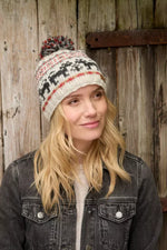 Load image into Gallery viewer, luscious scarves wool hat Pachamama Ladies Crafty Cat Bobble Beanie , Handknitted , Fairtrade
