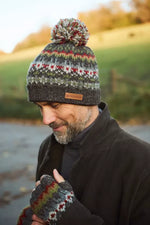 Load image into Gallery viewer, luscious scarves wool hat Pachamama Mens Westport Bobble Beanie Earth, Fair Trade, Hand Knitted
