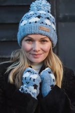 Load image into Gallery viewer, luscious scarves wool hat Pachamama Sheep (Merino) Roll Back Beanie Blue
