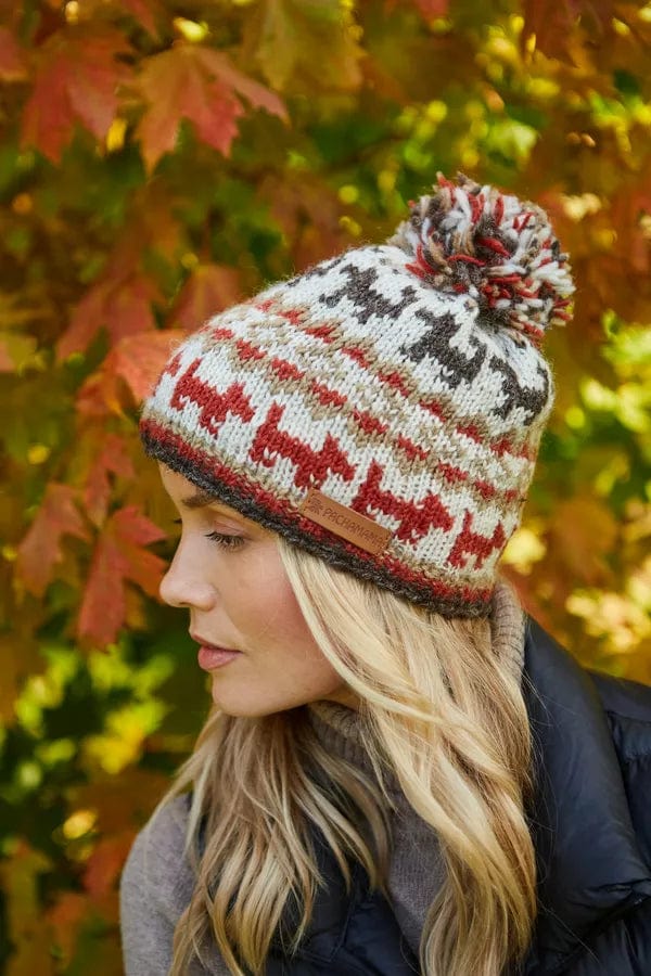 luscious scarves wool hat Pachamama Walking The Dog Bobble Beanie , Handmade, Fairtrade
