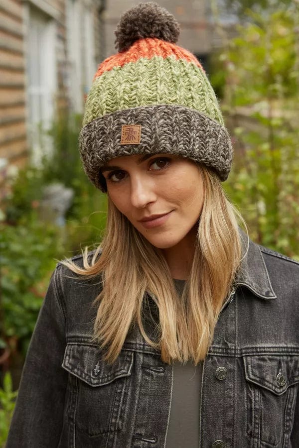 luscious scarves wool hats Pachamama Cotopaxi Bobble Beanie Earth, Handmade, Fairtrade