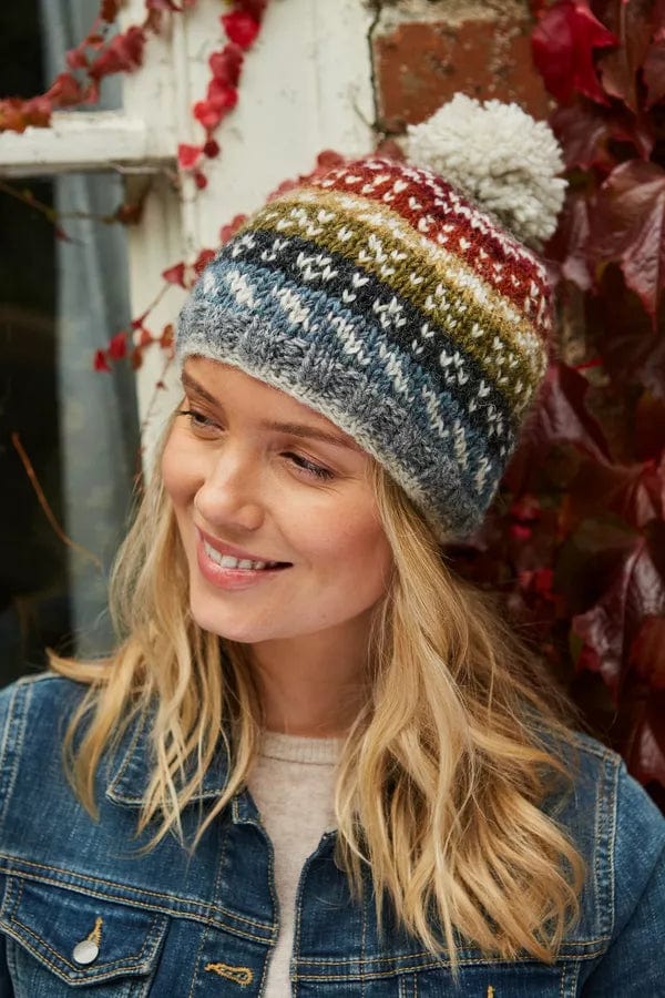 luscious scarves wool hats Pachamama Helmsdale Bobble Beanie, Handmade, Fairtrade