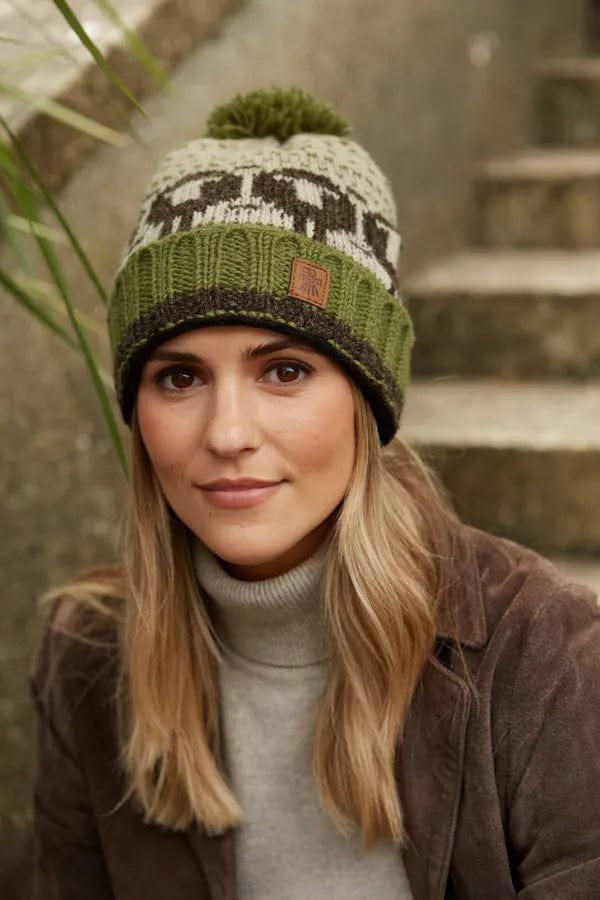 luscious scarves wool hats Pachamama Herdwick Sheep Roll Back Bobble Beanie, Fairtrade, Handmade