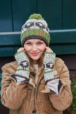 Load image into Gallery viewer, luscious scarves wool hats Pachamama Herdwick Sheep Roll Back Bobble Beanie, Fairtrade, Handmade
